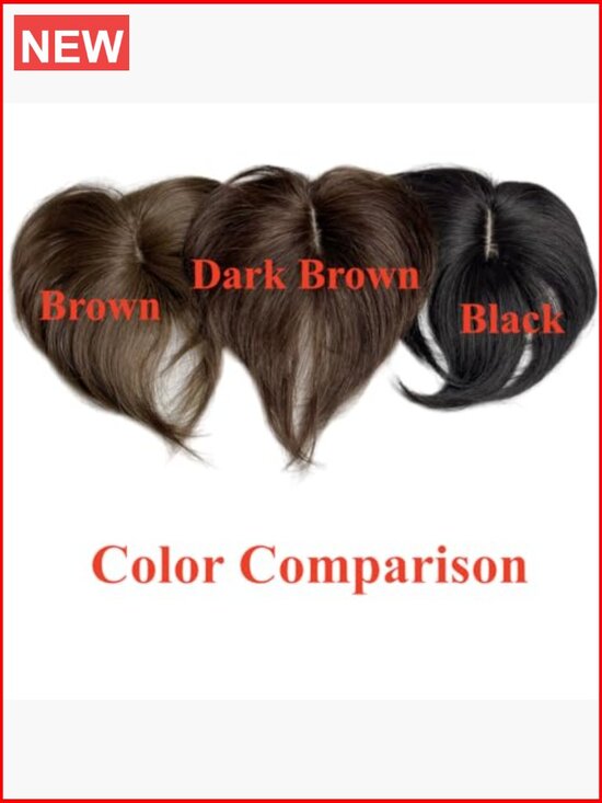 Clip In Human Hair Bangs Topper for Thinning Hair 6inch Straight Hairpieces main image 6
